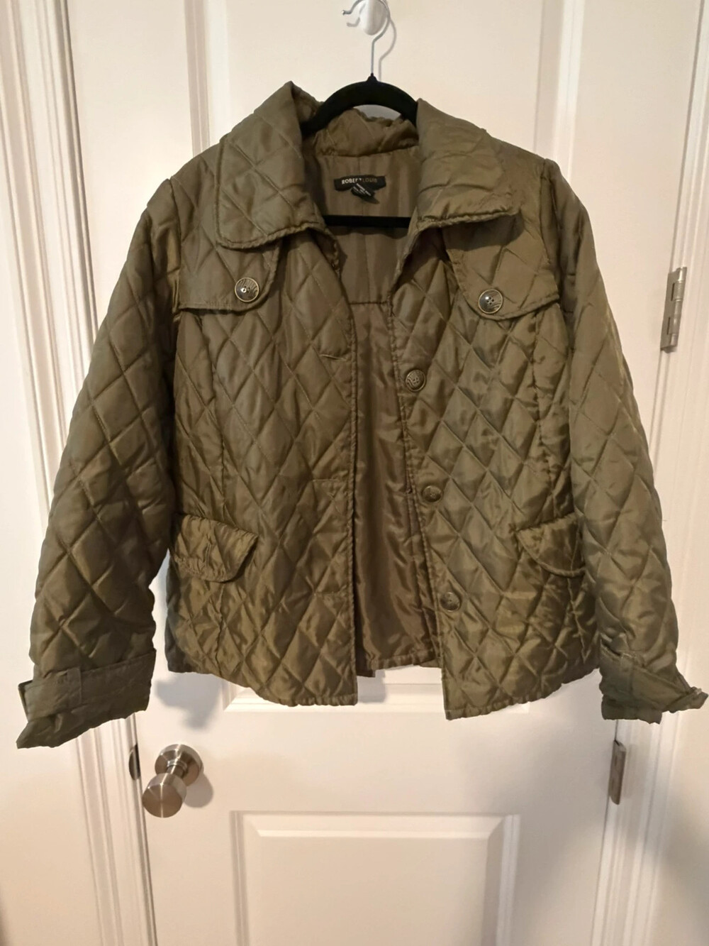 Robert Louis lightweight quilted olive green jacket